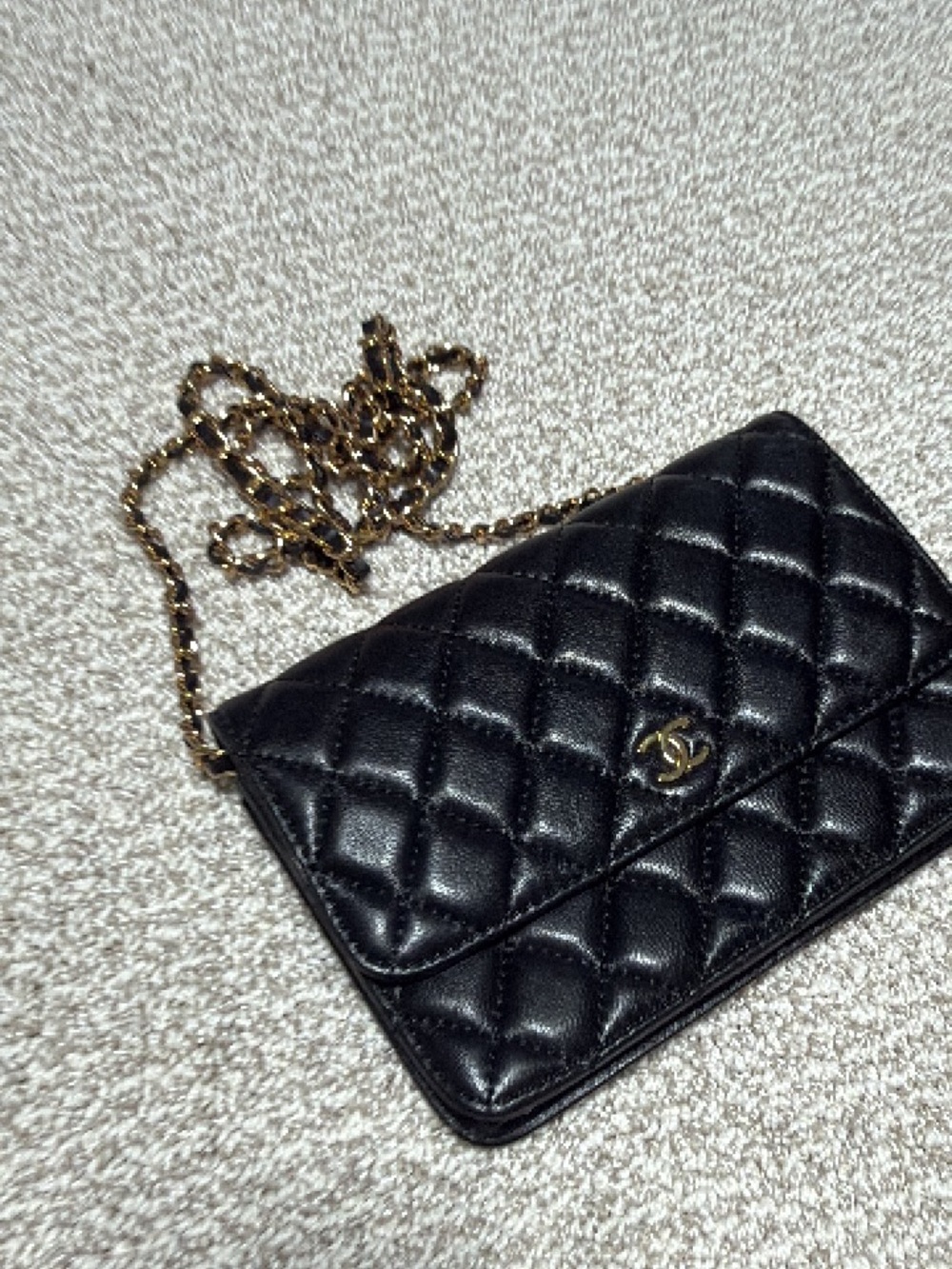 CHANEL Black Quilted Mini Wallet-on-Chain with Gold Hardware - Picture 2 of 5